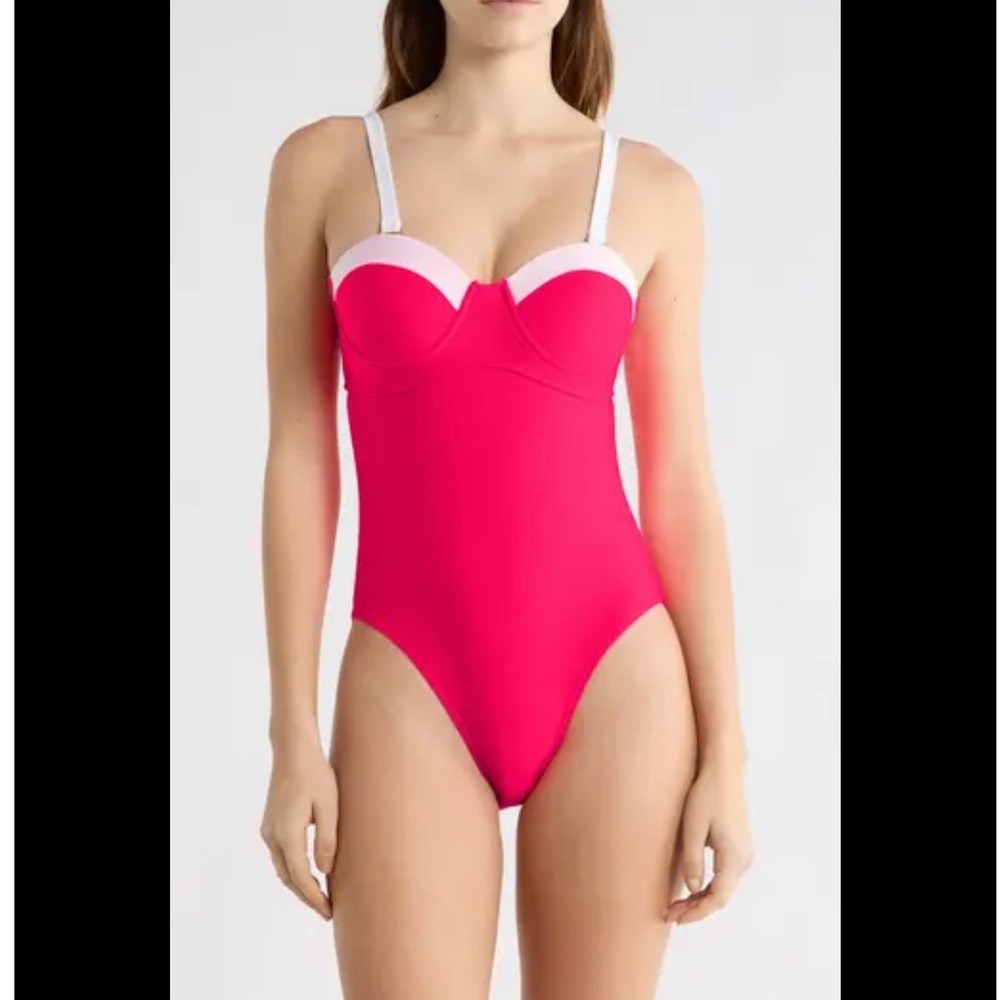 Betsey Johnson Fashion Nova Sunny Hunny‎ 1 Piece Swimsuit Womens XL Pink NWT